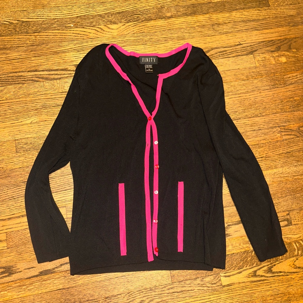 finity black and pink cardigan button up y2k